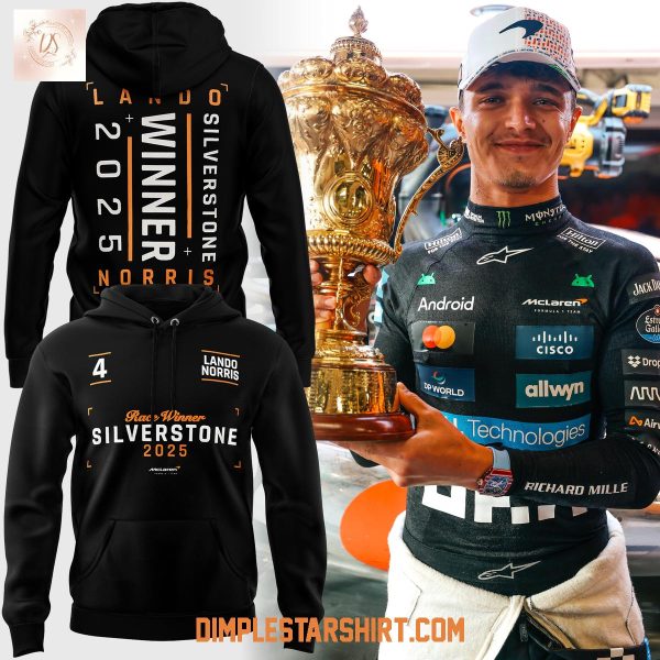 Lando Norris McLaren Silverstone Win 2025 Black Hoodie Shirt