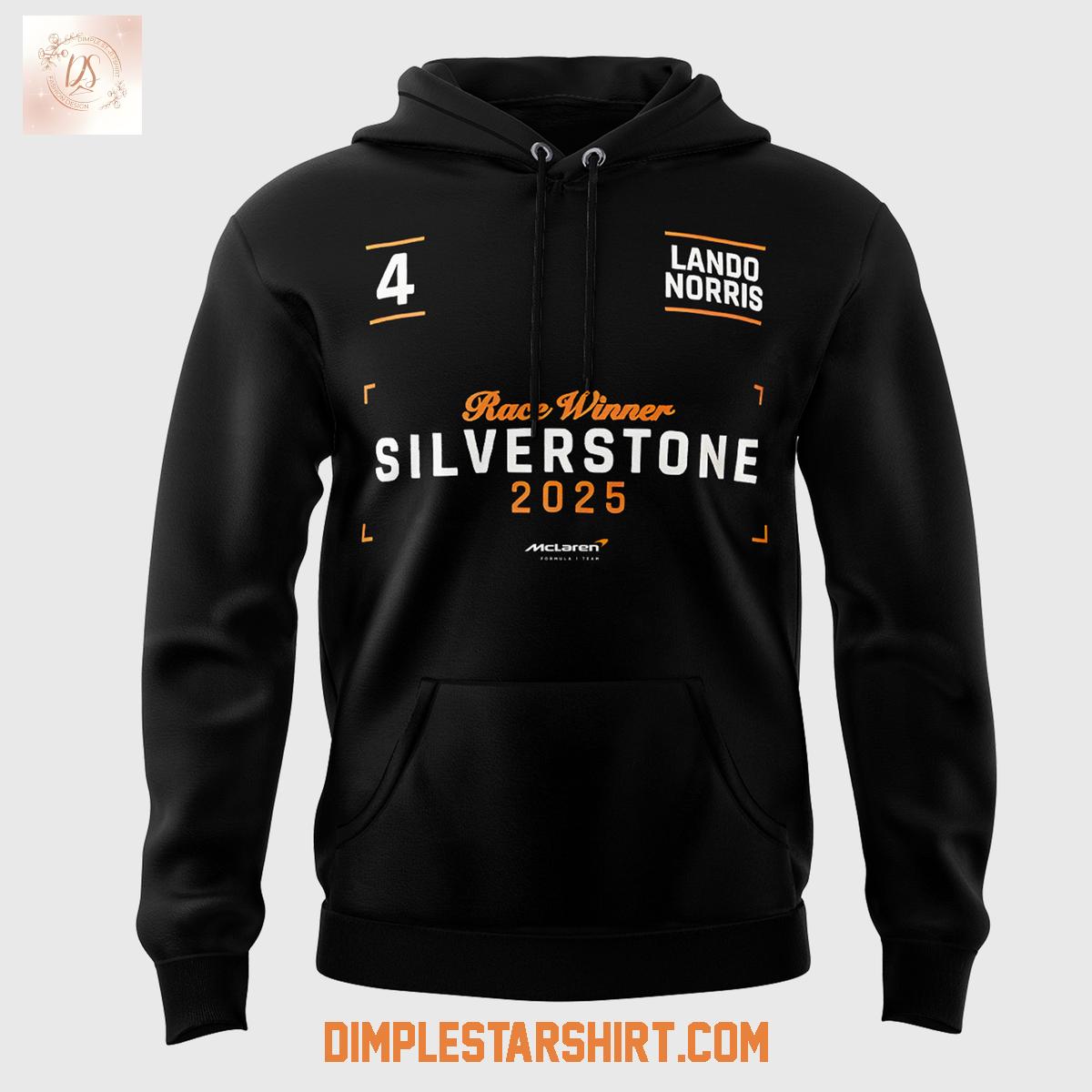 Lando Norris McLaren Silverstone Win 2025 Black Hoodie Shirt Lando Norris McLaren Silverstone Win 2025 Black Hoodie Shirt