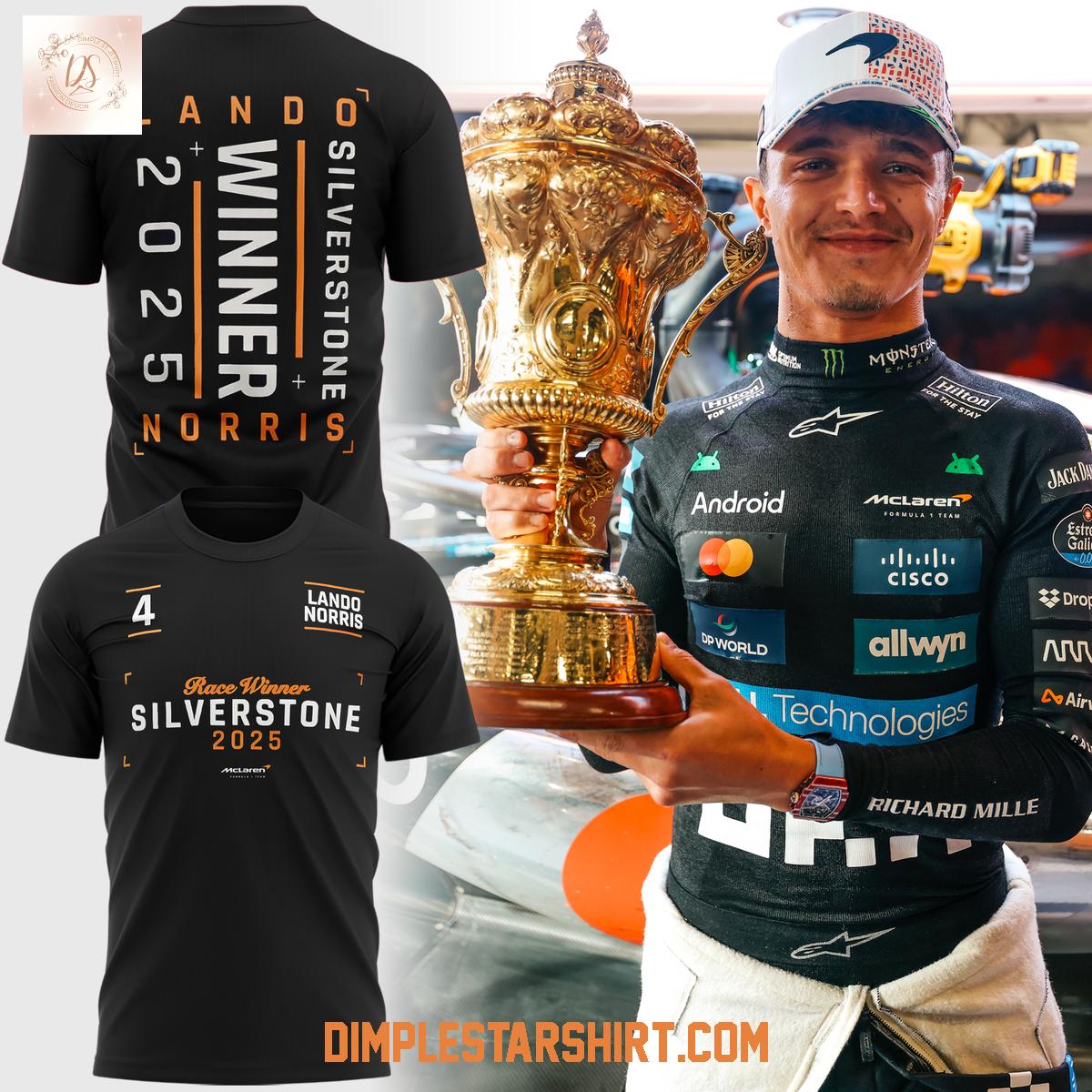 Lando Norris McLaren Silverstone Win 2025 Black Hoodie Shirt Lando Norris McLaren Silverstone Win 2025 Black Hoodie Shirt
