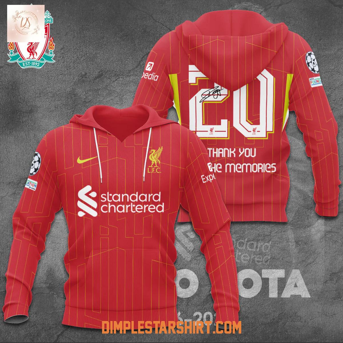 Liverpool FC Diogo Jota 20 Thank You For The Memories Hoodie Shirt Liverpool FC Diogo Jota 20 Thank You For The Memories Hoodie Shirt