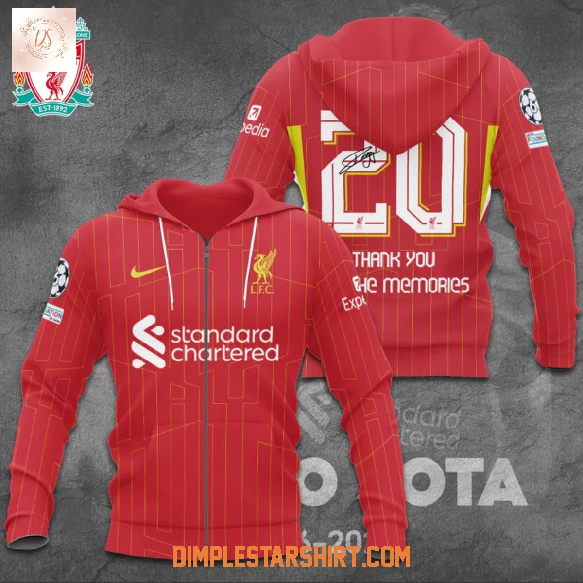 Liverpool FC Diogo Jota 20 Thank You For The Memories Hoodie Shirt Liverpool FC Diogo Jota 20 Thank You For The Memories Hoodie Shirt