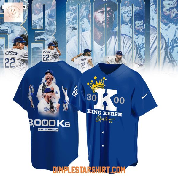 Los Angeles Dodgers Clayton Kershaw Makes History 3000 Strikeout Baseball Jersey