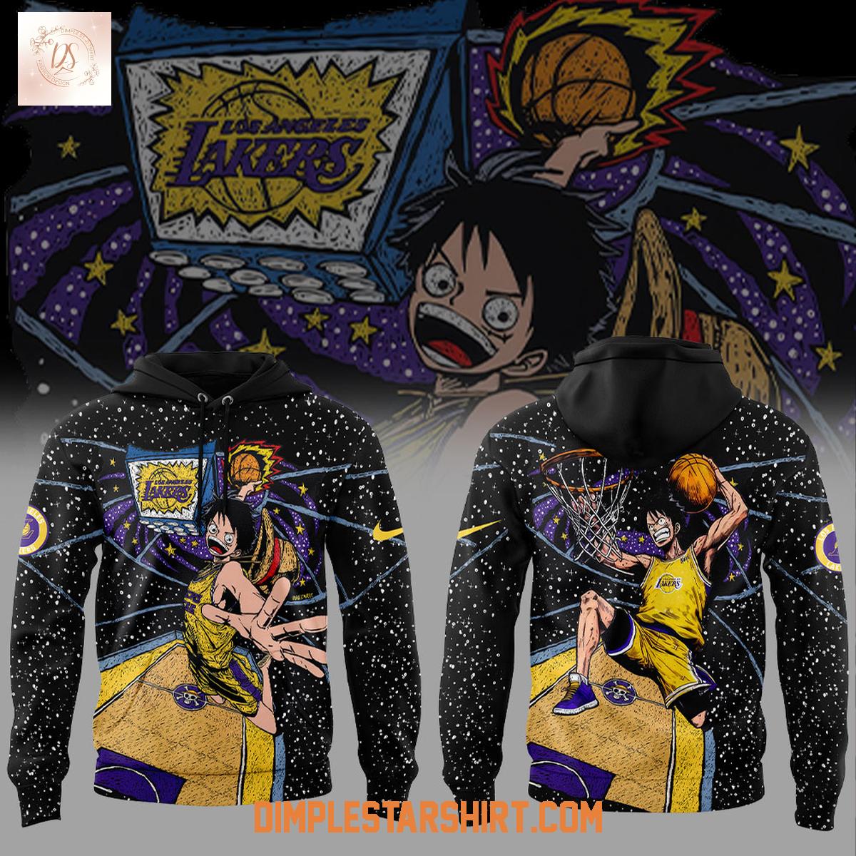 Los Angeles Lakers One Piece Monkey D.Luffy Hoodie Shirt Los Angeles Lakers One Piece Monkey D.Luffy Hoodie Shirt