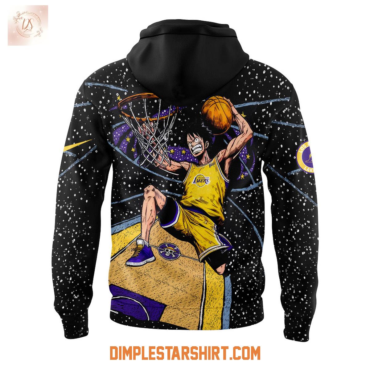 Los Angeles Lakers One Piece Monkey D.Luffy Hoodie Shirt Los Angeles Lakers One Piece Monkey D.Luffy Hoodie Shirt