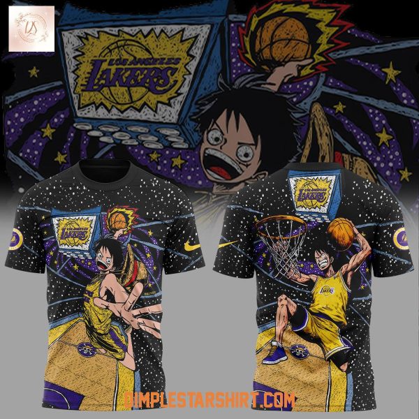 Los Angeles Lakers One Piece Monkey D.Luffy Hoodie Shirt