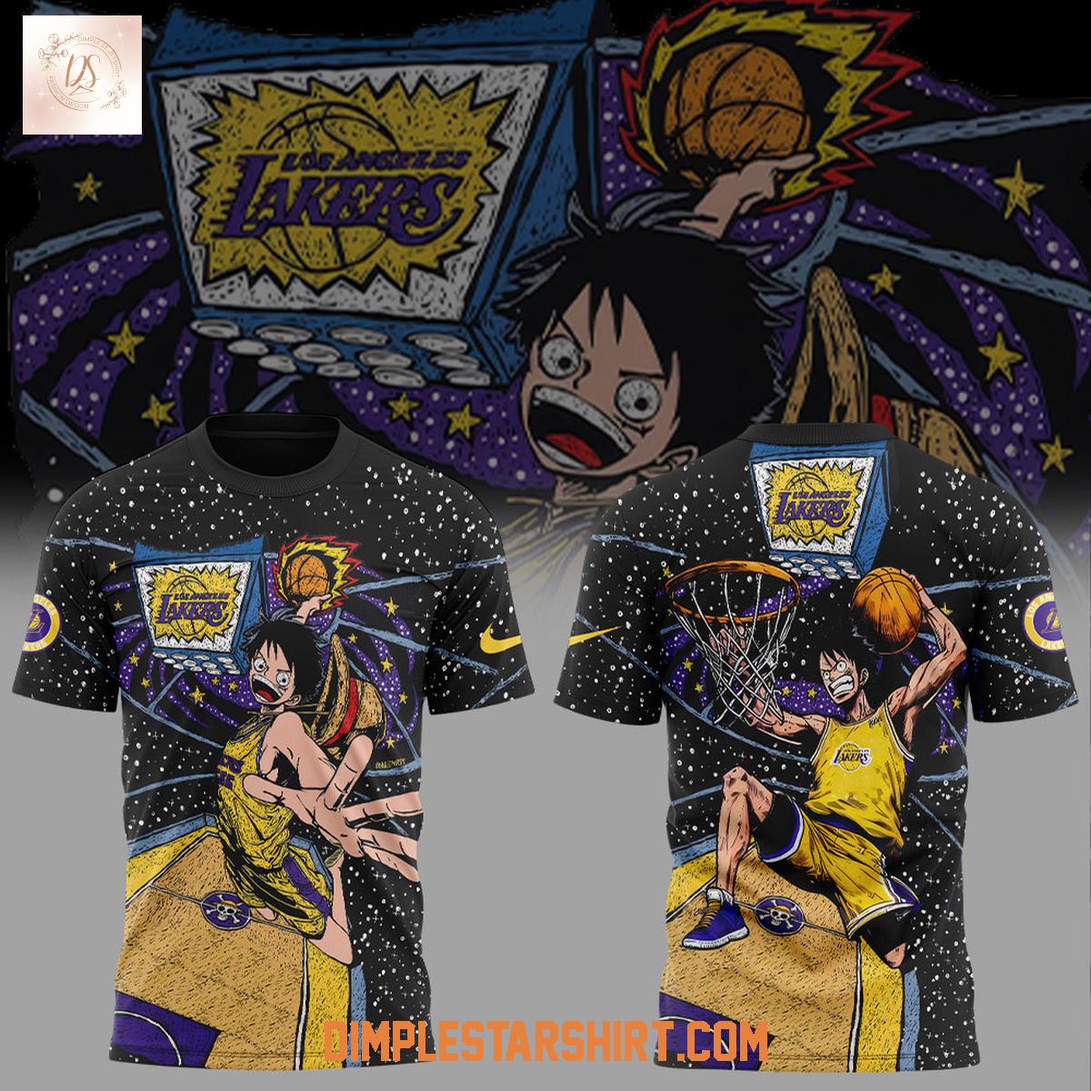 Los Angeles Lakers One Piece Monkey D.Luffy Hoodie Shirt Los Angeles Lakers One Piece Monkey D.Luffy Hoodie Shirt