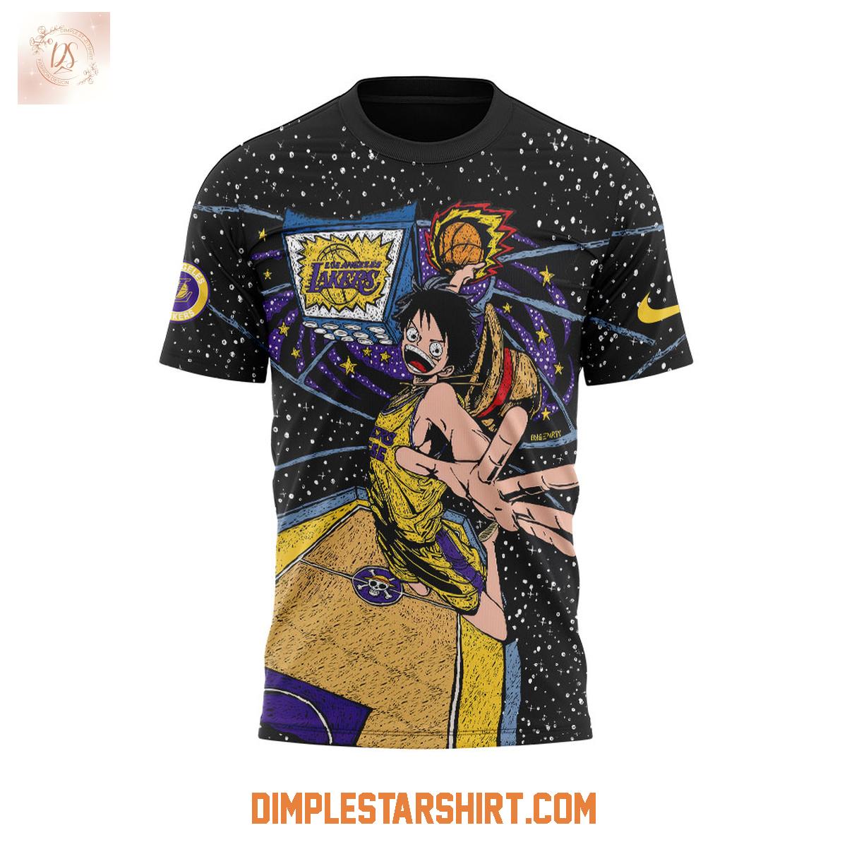 Los Angeles Lakers One Piece Monkey D.Luffy Hoodie Shirt Los Angeles Lakers One Piece Monkey D.Luffy Hoodie Shirt