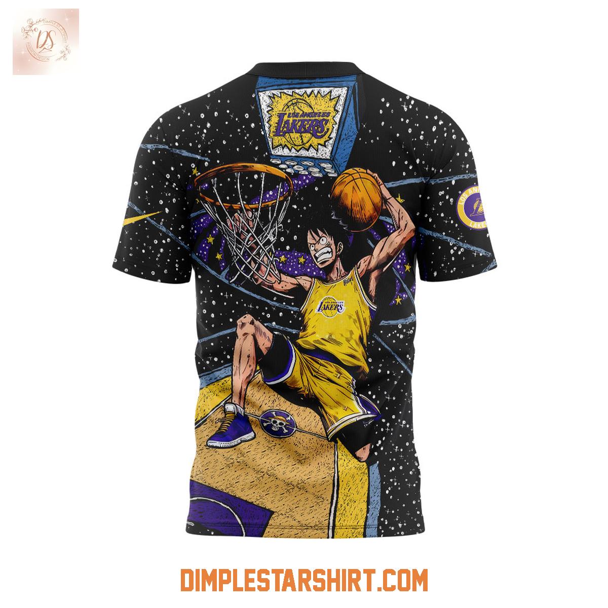 Los Angeles Lakers One Piece Monkey D.Luffy Hoodie Shirt Los Angeles Lakers One Piece Monkey D.Luffy Hoodie Shirt