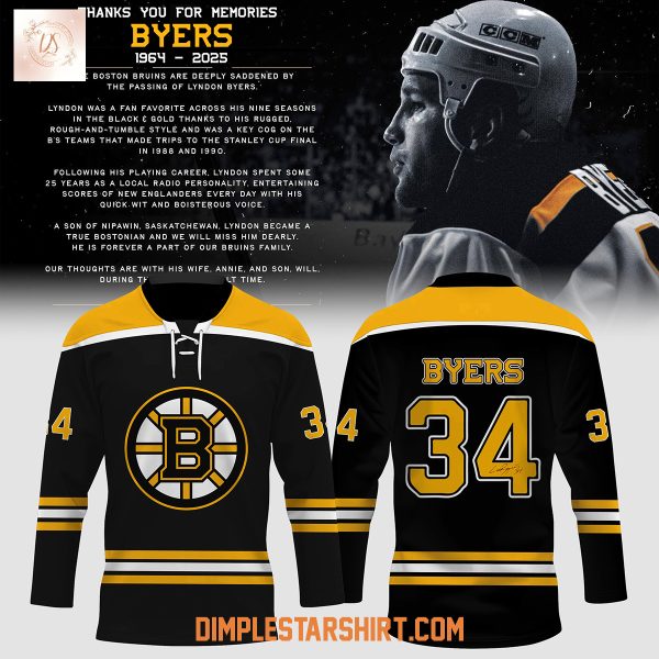Lyndon Byers Boston Bruins Thanks For Memories 2025 Hockey Jersey