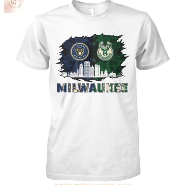 Milwaukee Sport Team Brewers Mix Bucks T Shirt