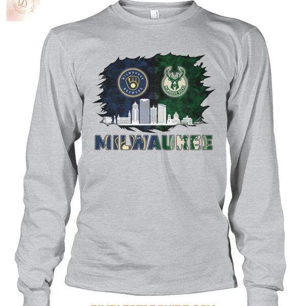 Milwaukee Sport Team Brewers Mix Bucks T Shirt