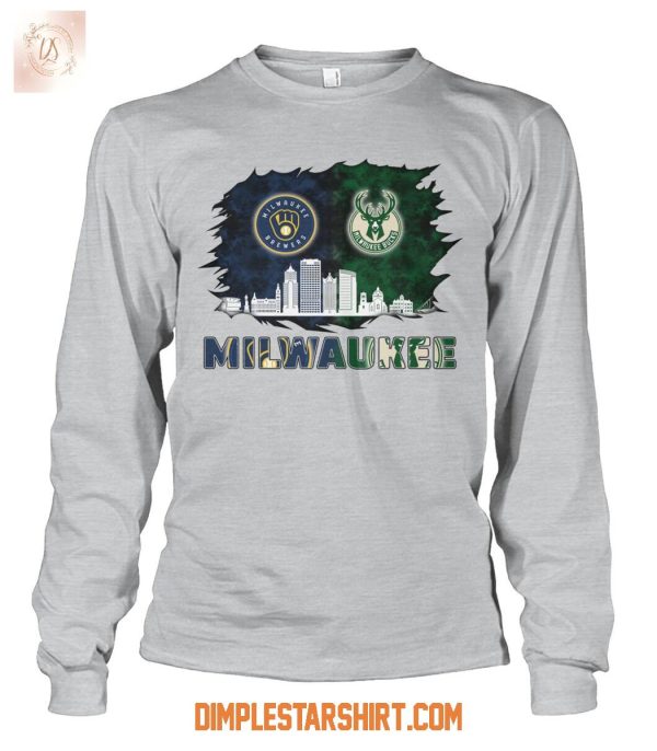 Milwaukee Sport Team Brewers Mix Bucks T Shirt