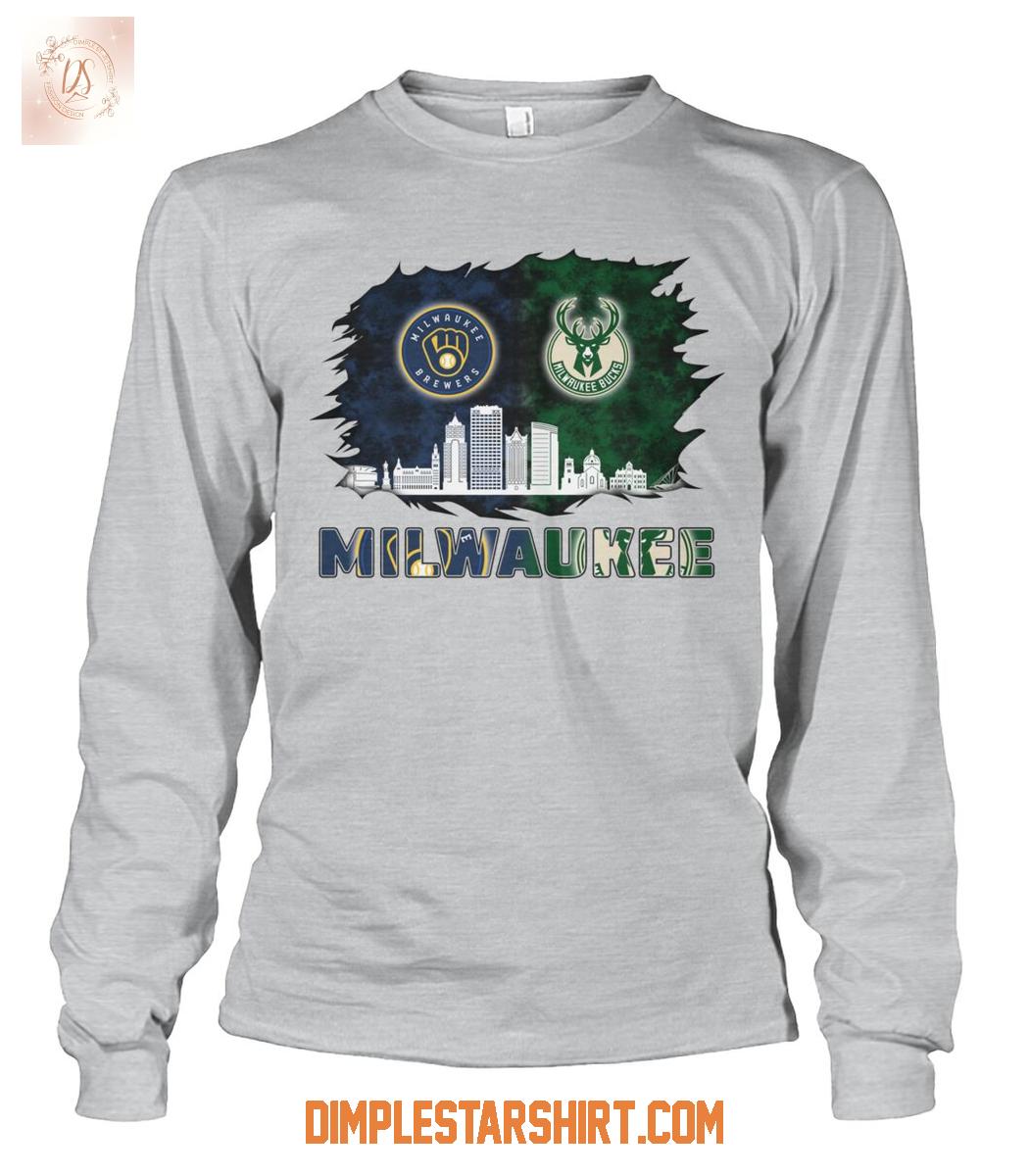 Milwaukee Sport Team Brewers Mix Bucks T Shirt Milwaukee Sport Team Brewers Mix Bucks T Shirt