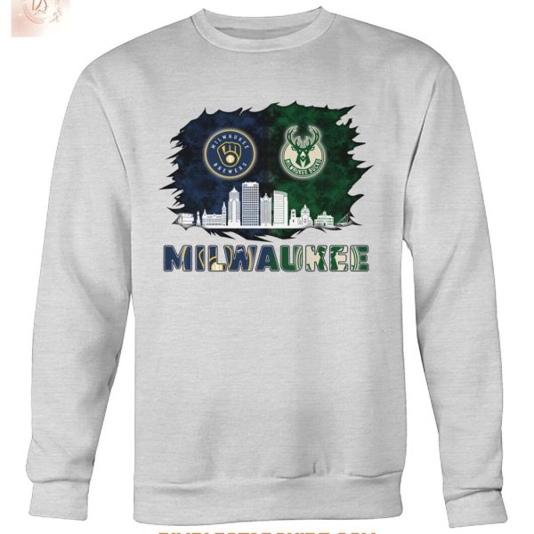 Milwaukee Sport Team Brewers Mix Bucks T Shirt