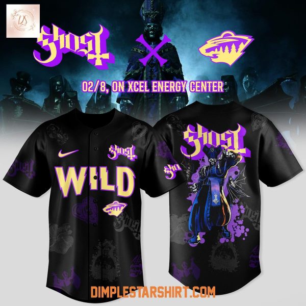 Minnesota Wild x Ghost Band World Tour 2025 Baseball Jersey