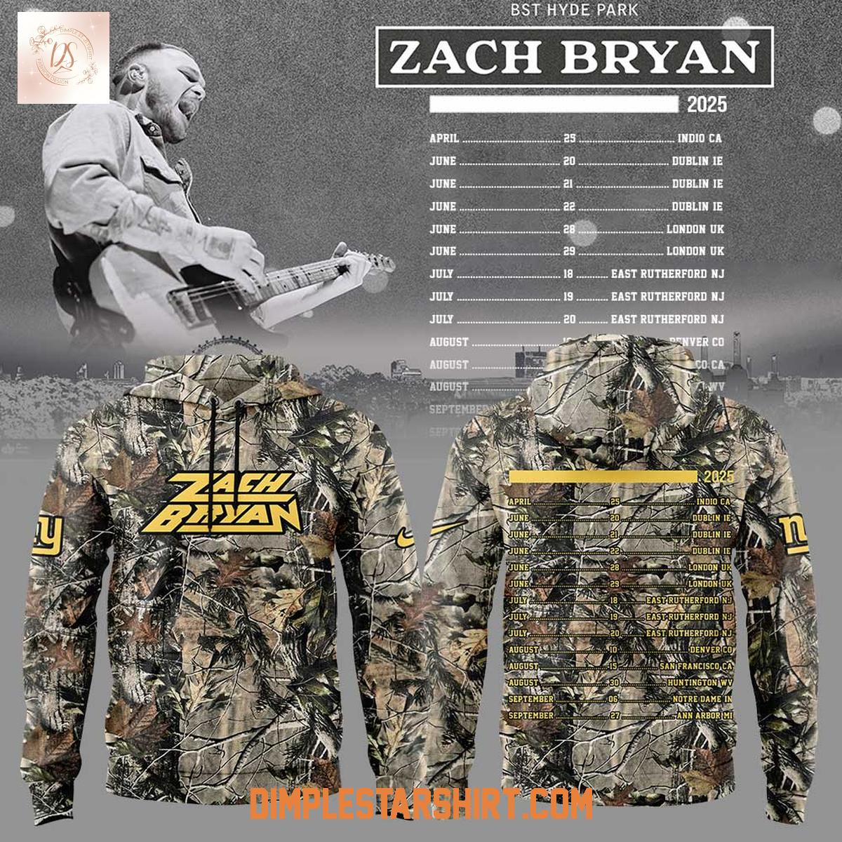 New York Giants x Zach Bryan Tour Camo Hoodie Shirt New York Giants x Zach Bryan Tour Camo Hoodie Shirt
