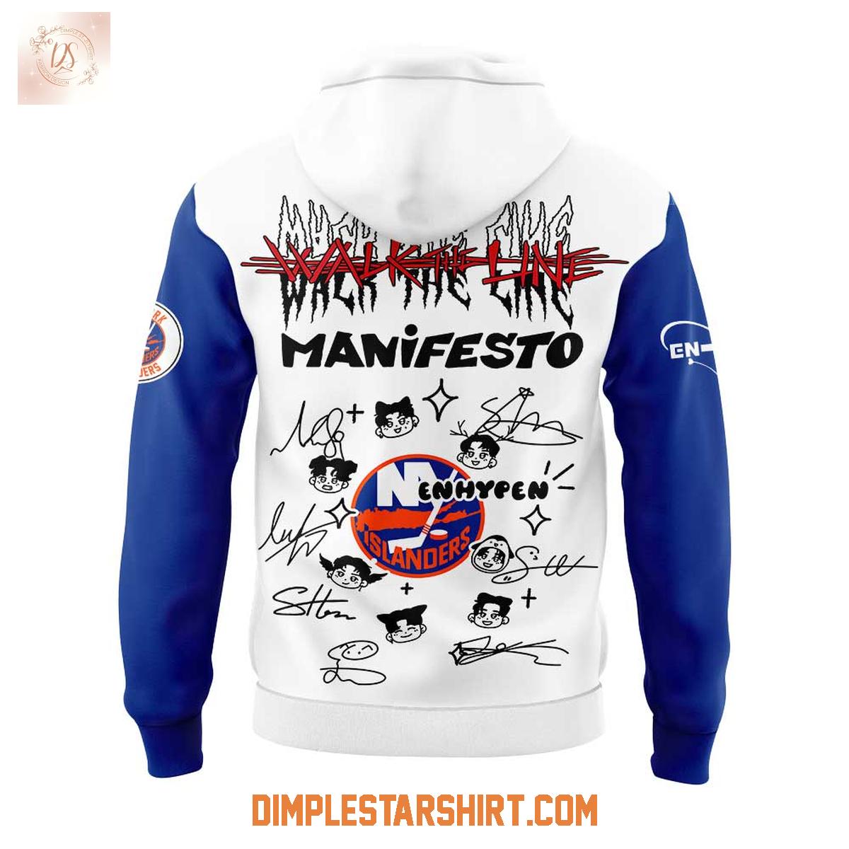 New York Islanders x Enhypen Walk The Line 2025 Hoodie T Shirt New York Islanders x Enhypen Walk The Line 2025 Hoodie T Shirt