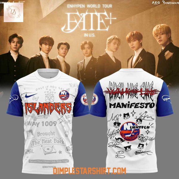 New York Islanders x Enhypen Walk The Line 2025 Hoodie T Shirt
