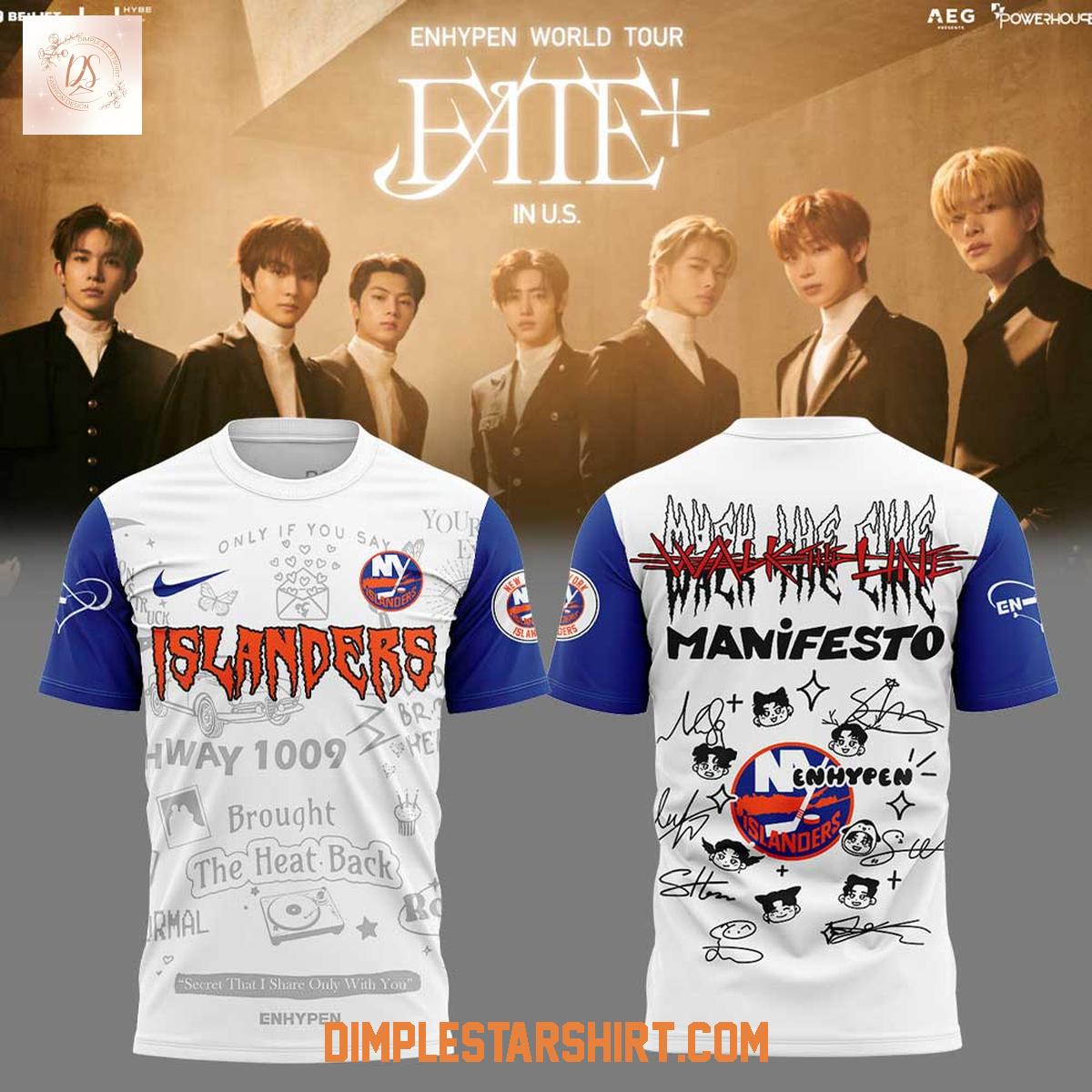 New York Islanders x Enhypen Walk The Line 2025 Hoodie T Shirt New York Islanders x Enhypen Walk The Line 2025 Hoodie T Shirt