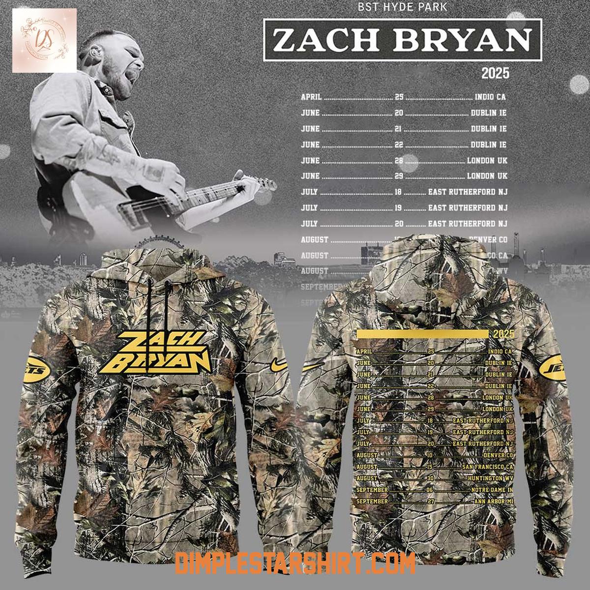 New York Jets x Zach Bryan Tour Camo Hoodie Shirt New York Jets x Zach Bryan Tour Camo Hoodie Shirt