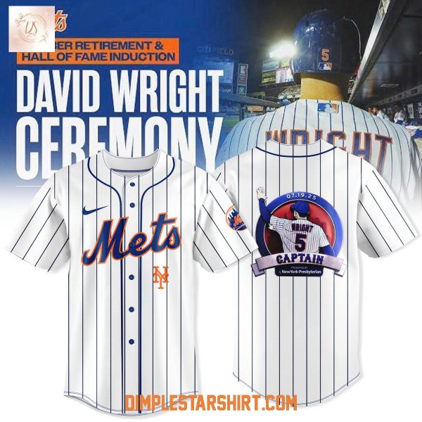 New York Mets Legend David Wright Captain 2025 Jersey