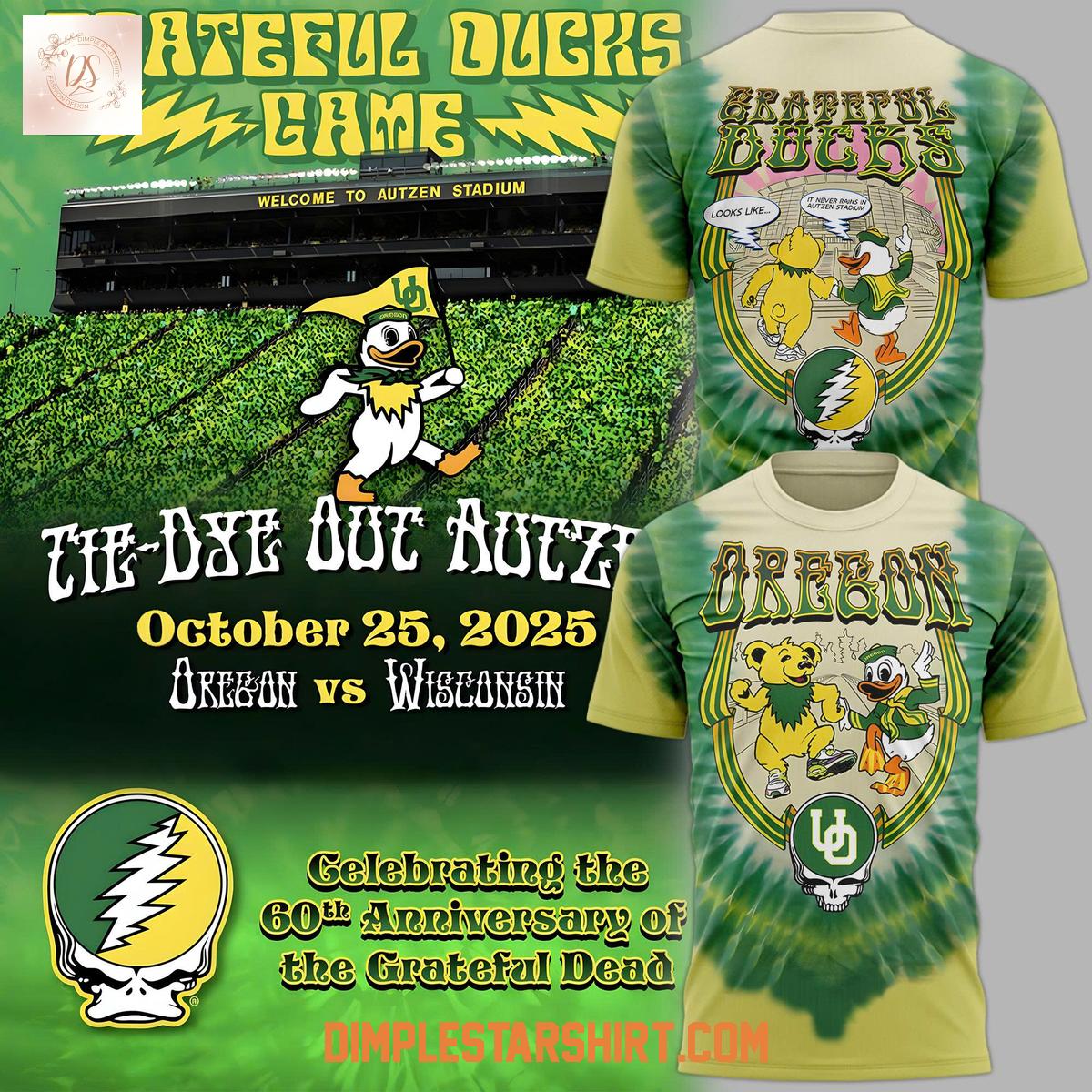 Orengon Ducks Celebrating Grateful Dead 60th Anniversary Hoodie T Shirt Orengon Ducks Celebrating Grateful Dead 60th Anniversary Hoodie T Shirt
