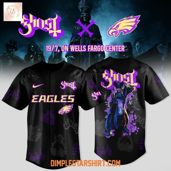 Philadelphia Eagles x Ghost Band World Tour 2025 Baseball Jersey