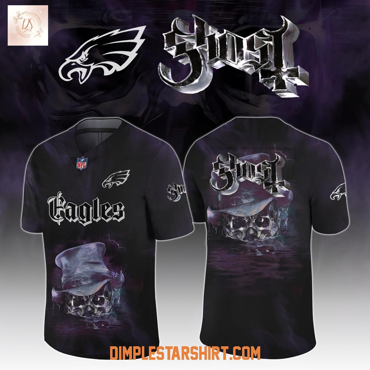 Philadelphia Eagles x Ghost Skeletour World Tour 2025 Football Jersey Philadelphia Eagles x Ghost Skeletour World Tour 2025 Football Jersey