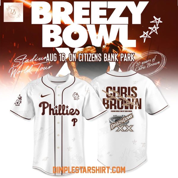 Philadelphia Phillies x Chris Brown Breezy Bowl XX Tour 2025 Baseball Jersey