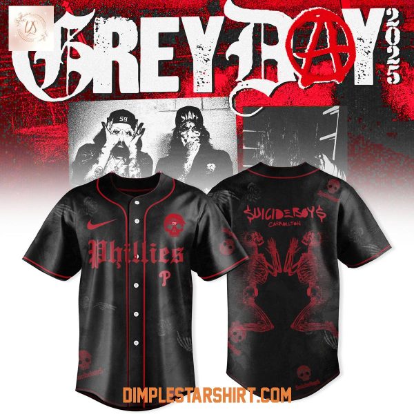 Philadelphia Phillies x Suicideboys Grey Day Tour 2025 Jersey