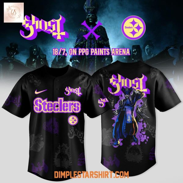 Pittsburgh Steelers x Ghost Band World Tour 2025 Baseball Jersey