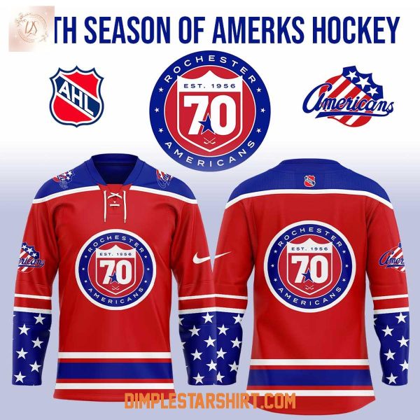 Rochester Americans 70th Season Of Amerks Hockey Jersey