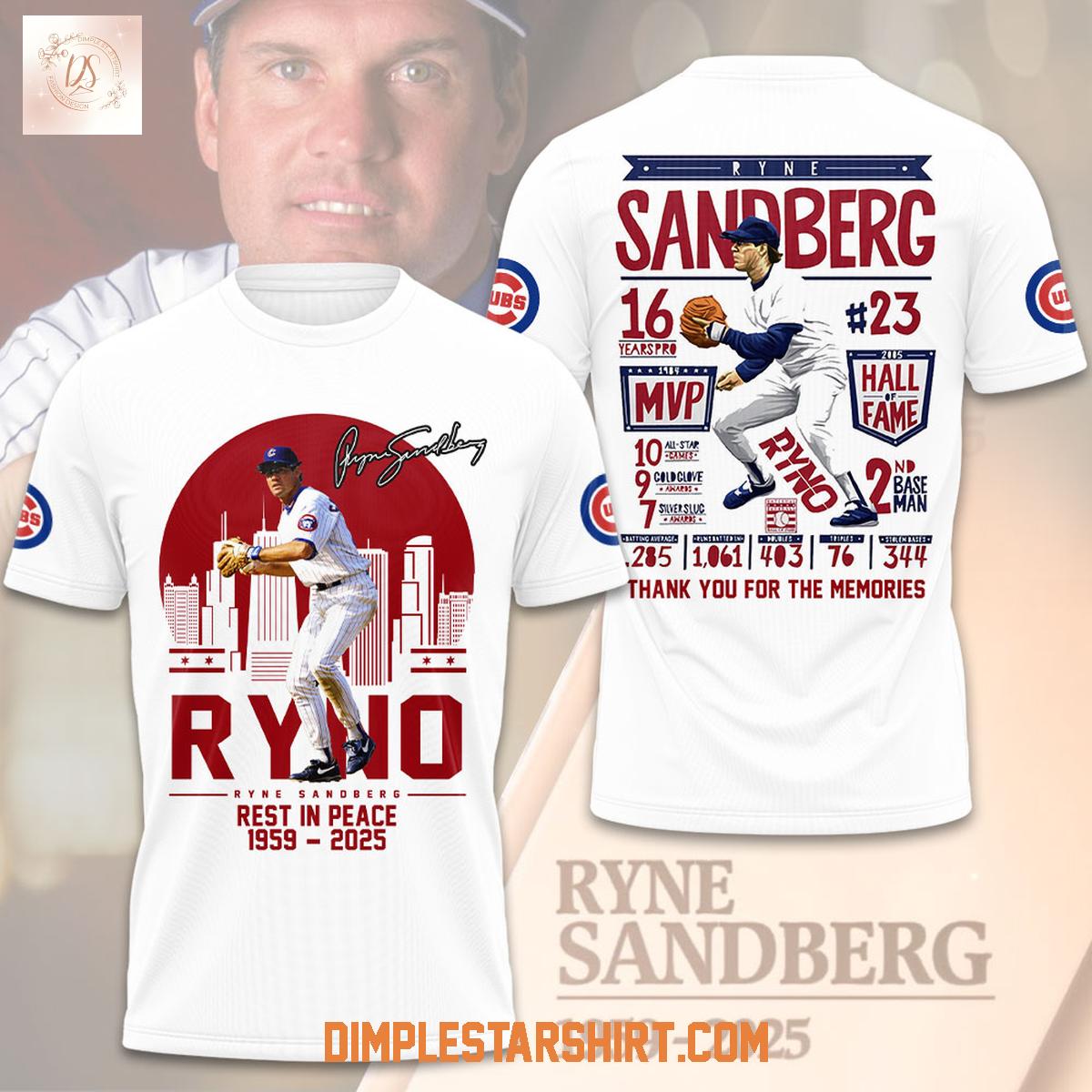 Ryno Ryne Sandberg Chicago Cubs Legend RIP 2025 Hoodie T Shirt Ryno Ryne Sandberg Chicago Cubs Legend RIP 2025 Hoodie T Shirt