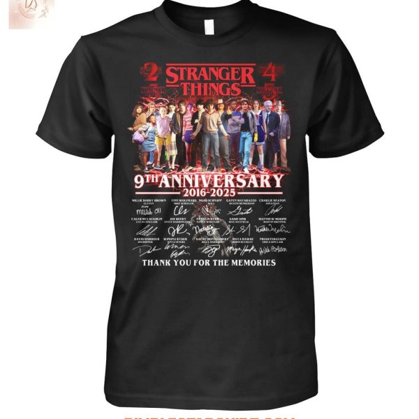 Stranger Things 9th Anniversary 2016 2025 Memories T Shirt