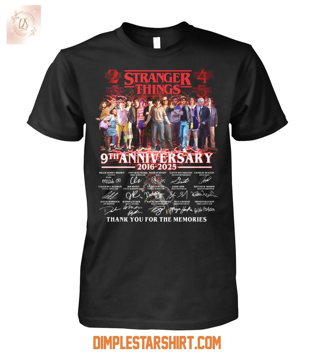 Stranger Things 9th Anniversary 2016 2025 Memories T Shirt Stranger Things 9th Anniversary 2016 2025 Memories T Shirt