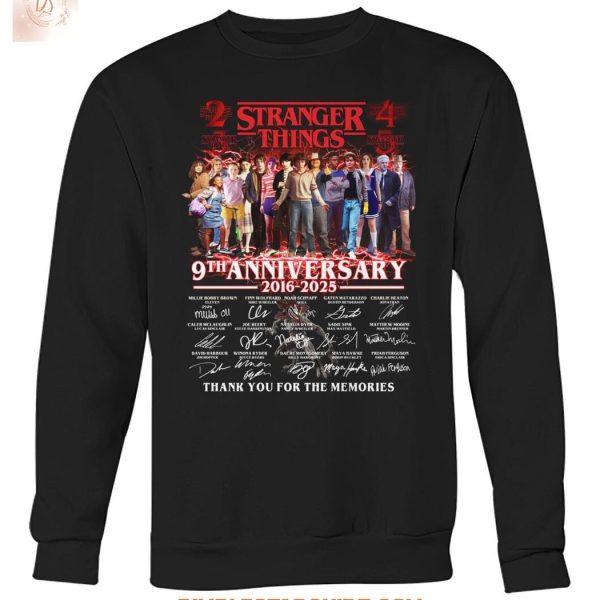 Stranger Things 9th Anniversary 2016 2025 Memories T Shirt