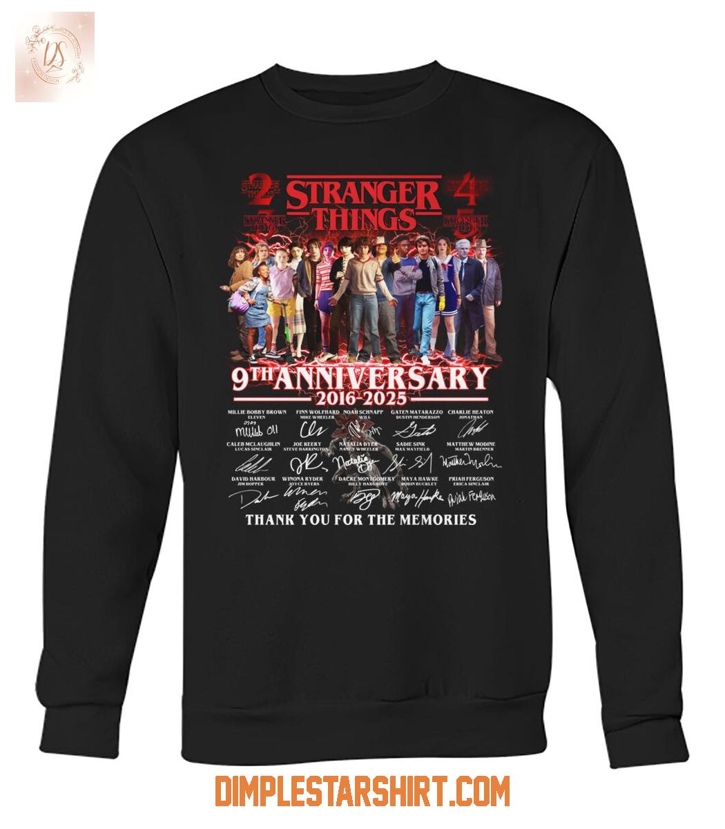 Stranger Things 9th Anniversary 2016 2025 Memories T Shirt Stranger Things 9th Anniversary 2016 2025 Memories T Shirt