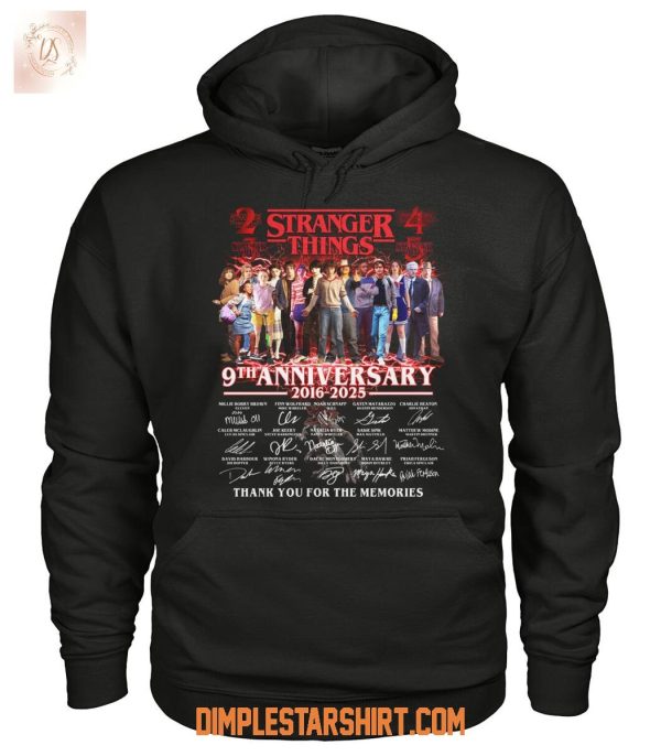 Stranger Things 9th Anniversary 2016 2025 Memories T Shirt