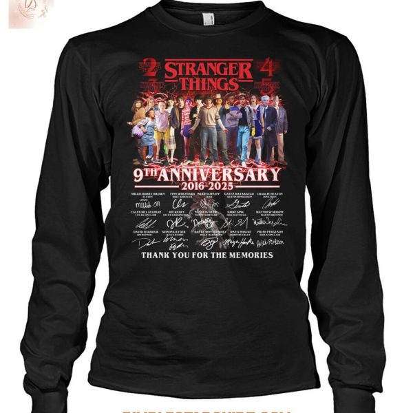 Stranger Things 9th Anniversary 2016 2025 Memories T Shirt