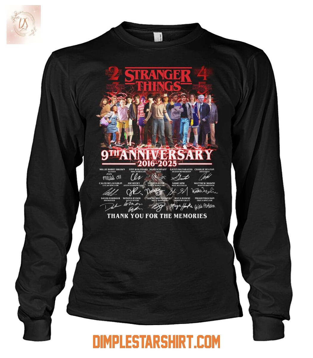 Stranger Things 9th Anniversary 2016 2025 Memories T Shirt Stranger Things 9th Anniversary 2016 2025 Memories T Shirt