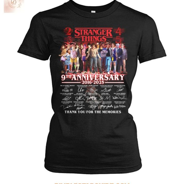 Stranger Things 9th Anniversary 2016 2025 Memories T Shirt