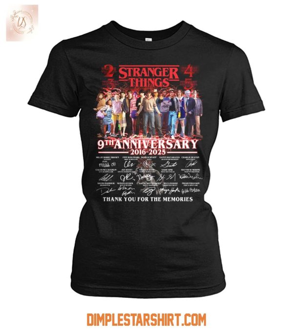 Stranger Things 9th Anniversary 2016 2025 Memories T Shirt