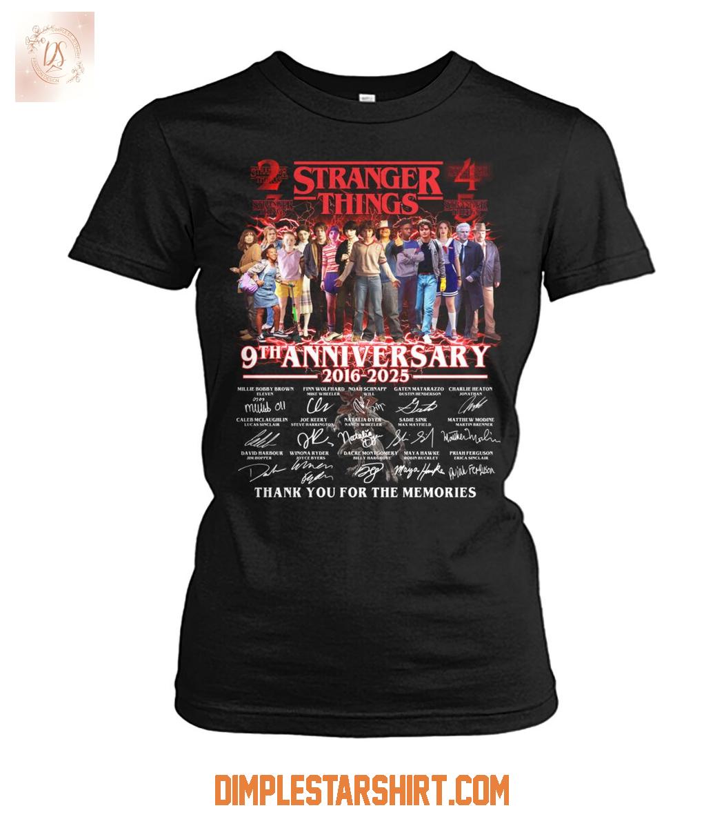 Stranger Things 9th Anniversary 2016 2025 Memories T Shirt Stranger Things 9th Anniversary 2016 2025 Memories T Shirt