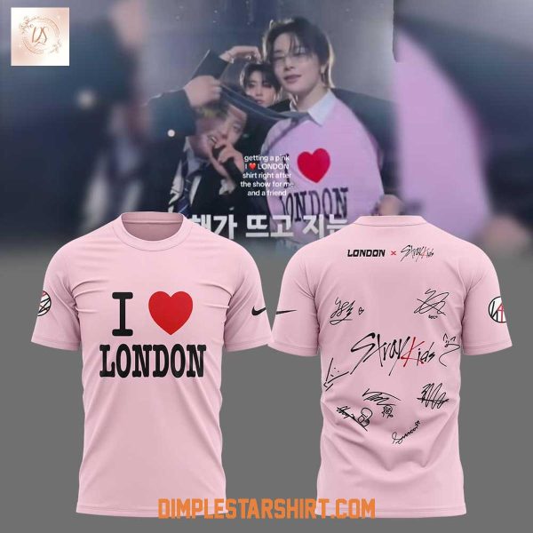 Stray Kids ATE Love London Signature Pink Hoodie T Shirt