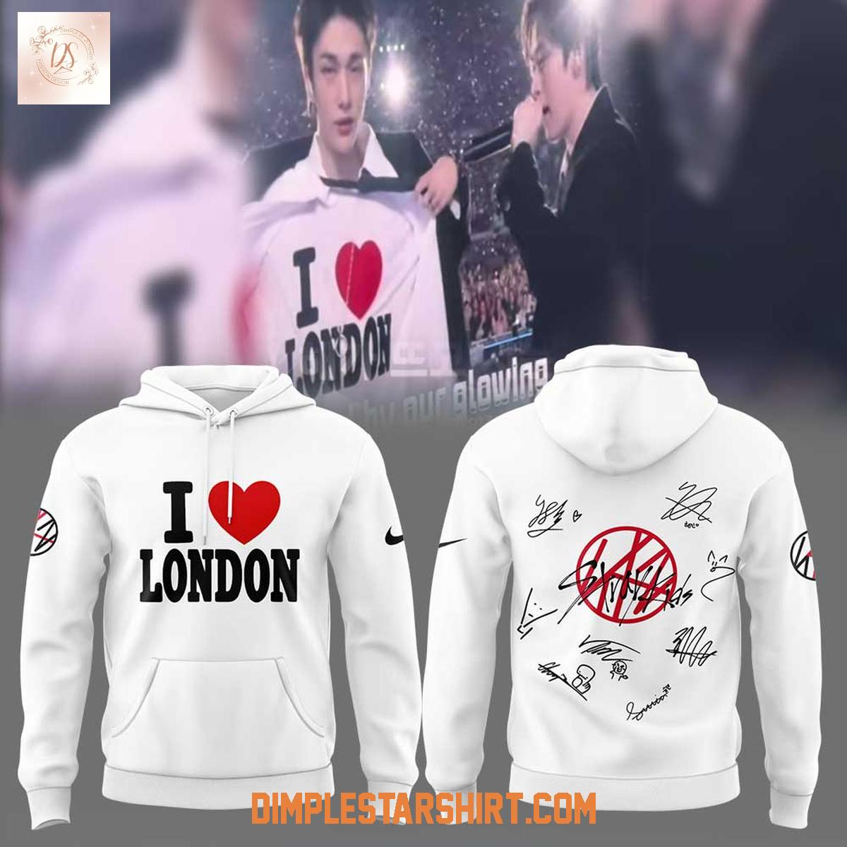 Stray Kids ATE Love London White Hoodie T Shirt Stray Kids ATE Love London White Hoodie T Shirt