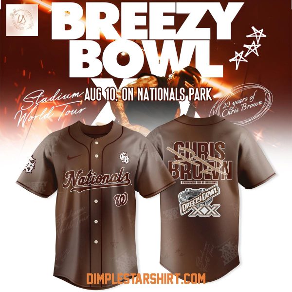 Washington Nationals x Chris Brown Breezy Bowl XX Tour 2025 Baseball Jersey