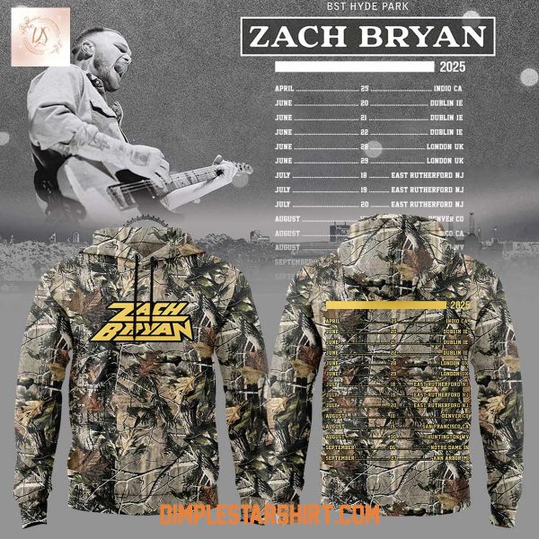 Zach Bryan Tour 2025 Camo Design Hoodie Shirt