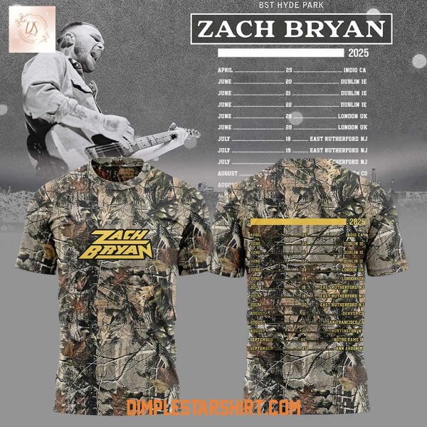 Zach Bryan Tour 2025 Camo Design Hoodie Shirt