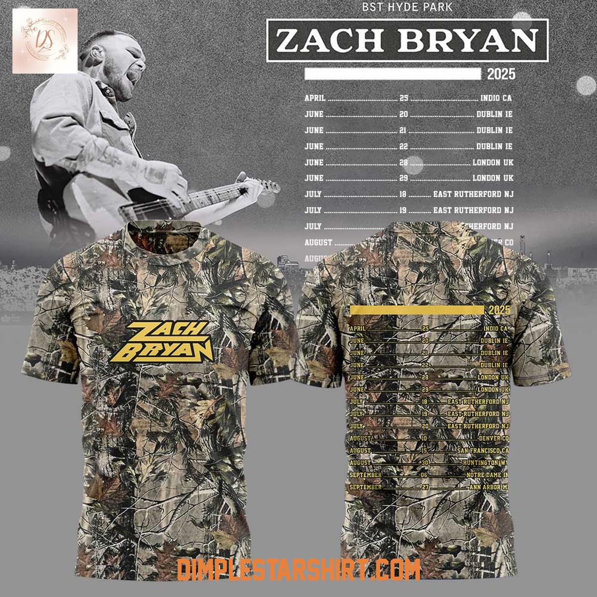 Zach Bryan Tour 2025 Camo Design Hoodie Shirt Zach Bryan Tour 2025 Camo Design Hoodie Shirt