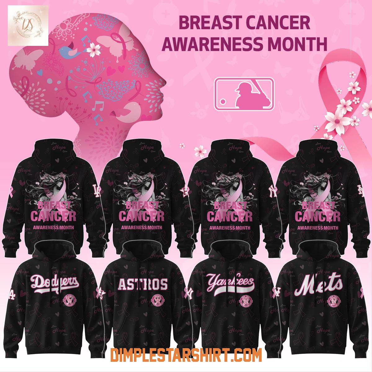 All Team MLB x Breast Cancer Awareness Month 2025 Black Hoodie T-Shirt All Team MLB x Breast Cancer Awareness Month 2025 Black Hoodie T-Shirt